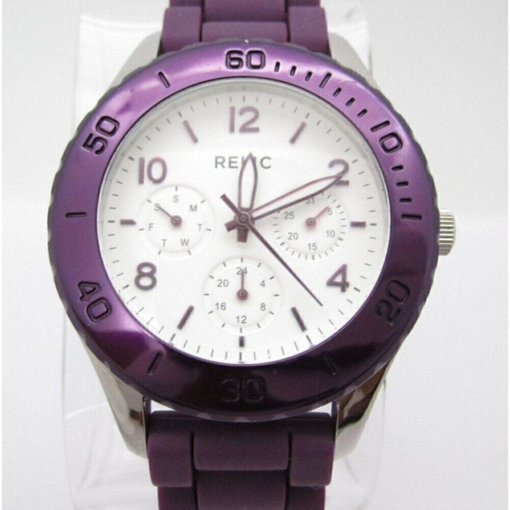 New Women's Relic 50m WR Analog 40mm Dial Day Date Causal Round Watch (D939)